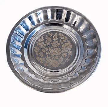 SS PLATE GURUDEV(Set of 3) 18.5X18.5X22
. 108.00